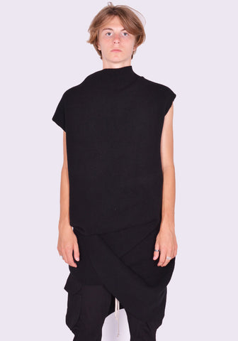 RICK OWENS MEN JAMBO BABEL KNIT TOP BLACK FW24 | DOSHABURI Online Shop