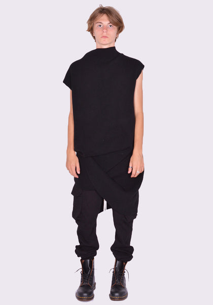 RICK OWENS MEN JAMBO BABEL KNIT TOP BLACK FW24 | DOSHABURI Online Shop