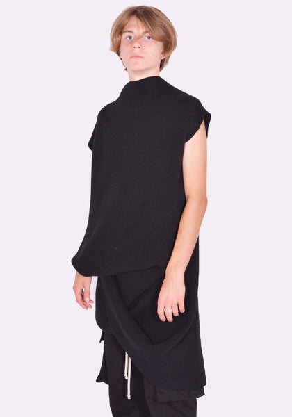 RICK OWENS MEN JAMBO BABEL KNIT TOP BLACK FW24 | DOSHABURI Online Shop