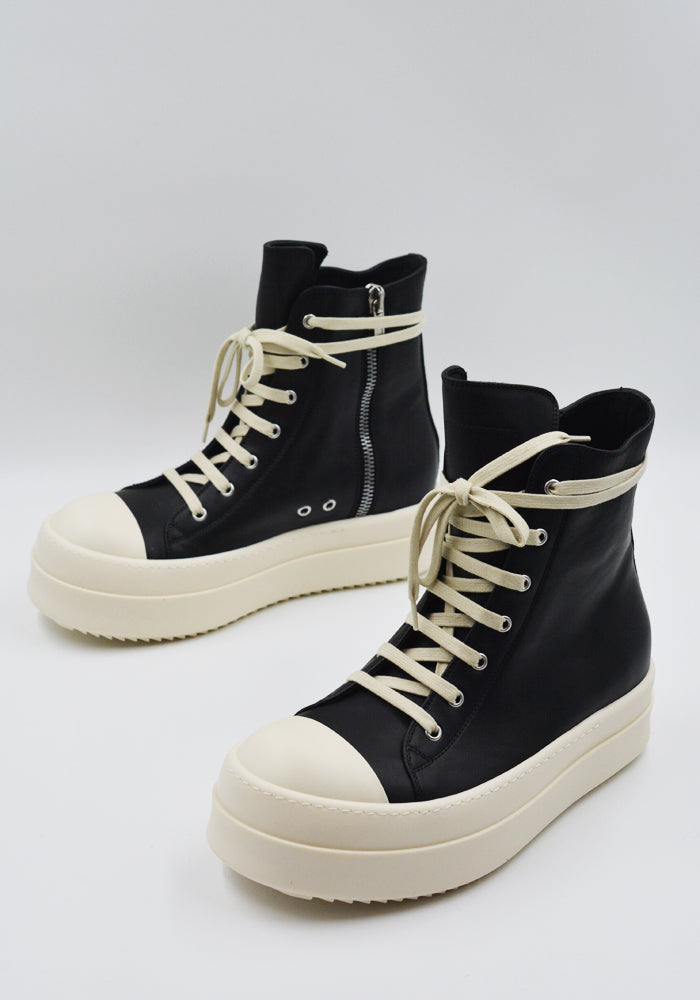 RICK OWENS MEN MEGA BUMPER SNEAKERS BLACK/MILK FW25 | DOSHABURI Shop