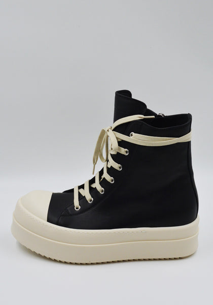 RICK OWENS MEN MEGA BUMPER SNEAKERS BLACK/MILK SS26 | DOSHABURI Shop