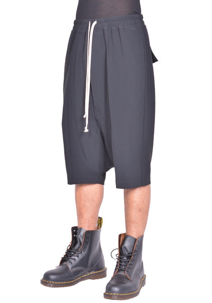 RICK OWENS MEN RICK'S PODS SHORTS BLACK FW26 | DOSHABURI Online Shop