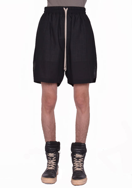 RICK OWENS MEN RU01F2397 BOXER SHORTS BLACK SS26 | DOSHABURI Shop
