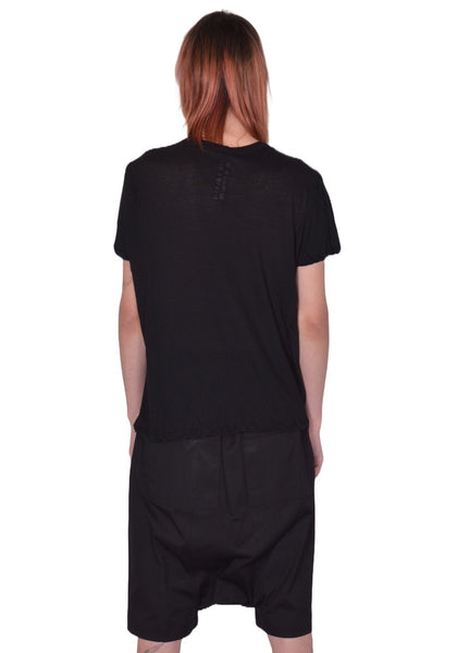 RICK OWENS MEN SHORT LEVEL T-SHIRT BLACK SS26 | DOSHABURI Shop