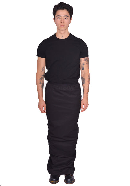 RICK OWENS MEN SKIRT SOFT PILLAR SKIRT BLACK SS25 | DOSHABURI Shop
