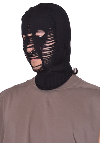 RICK OWENS MEN SKULL BALACLAVA BLACK SS25 | DOSHABURI Online Shop