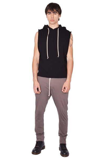 RICK OWENS MEN RU01F2153 JNT SLEEVELESS SWEAT HOODIE BLACK - DOSHABURI