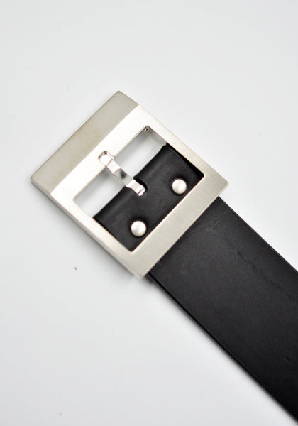 RICK OWENS MEN STOOGES LEATHER BELT BLACK FW26 | DOSHABURI Online Shop