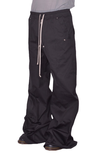 RICK OWENS MEN WIDE BELA PANTS BLACK FW25 | DOSHABURI Online Shop