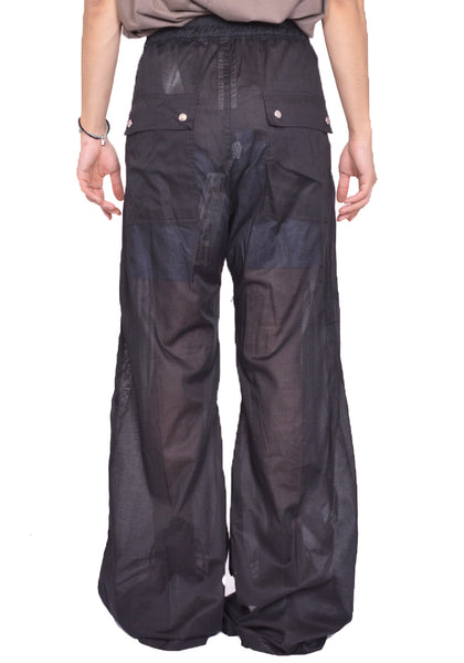 RICK OWENS MEN WIDE BELA PANTS BLACK SS25 | DOSHABURI Online Shop