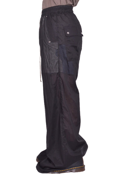 RICK OWENS MEN WIDE BELA PANTS BLACK SS25 | DOSHABURI Online Shop