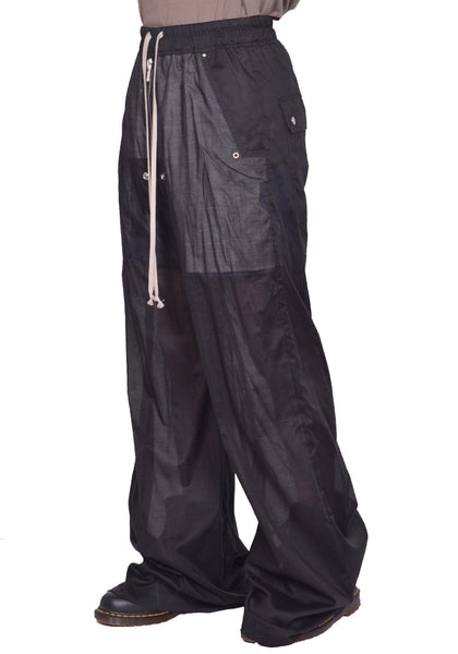 RICK OWENS MEN WIDE BELA PANTS BLACK SS25 | DOSHABURI Online Shop