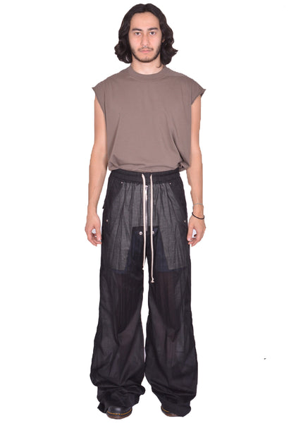 RICK OWENS MEN WIDE BELA PANTS BLACK SS25 | DOSHABURI Online Shop