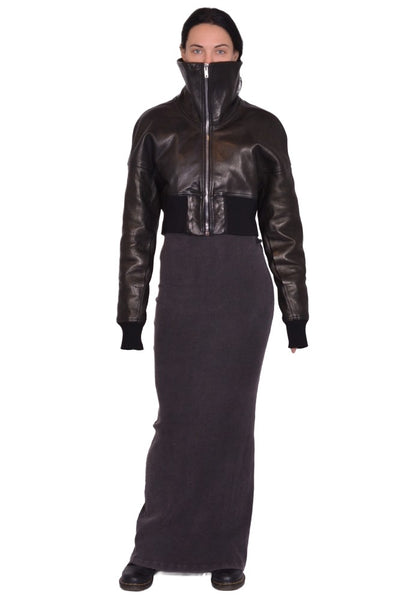 RICK OWENS PADDED BOMBER LEATHER JACKET BLACK FW25 | DOSHABURI Shop