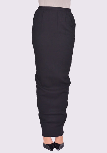 RICK OWENS PILLAR LONG SKIRT BLACK FW24 | DOSHABURI Online Shop