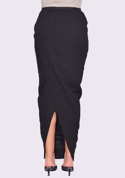 RICK OWENS PILLAR LONG SKIRT BLACK FW24 | DOSHABURI Online Shop