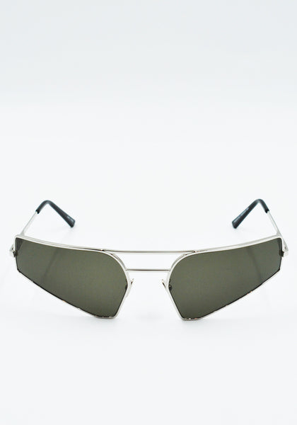 RICK OWENS PRONG SUNGLASSES SILVER/BLACK LENS FW25 | DOSHABURI Shop