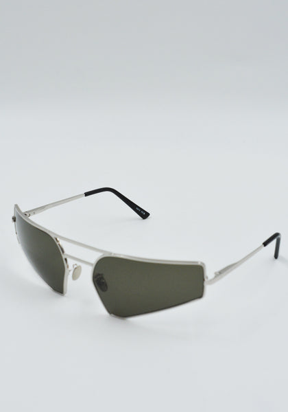 RICK OWENS PRONG SUNGLASSES SILVER/BLACK LENS FW25 | DOSHABURI Shop