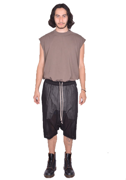 RICK OWENS MEN RICK'S PODS SHORTS BLACK SS25 | DOSHABURI Onlin Shop