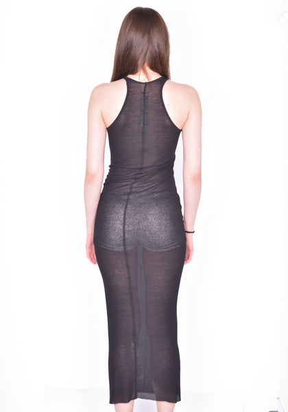 RICK OWENS WOMEN RP01F6549 RC TANK DRESS BLACK SS26 | DOSHABURI Online Shop