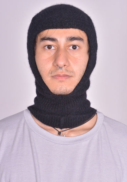 RICK OWENS MEN KNIT SKI MASK SKULL BLACK FW24 | DOSHABURI Online Shop