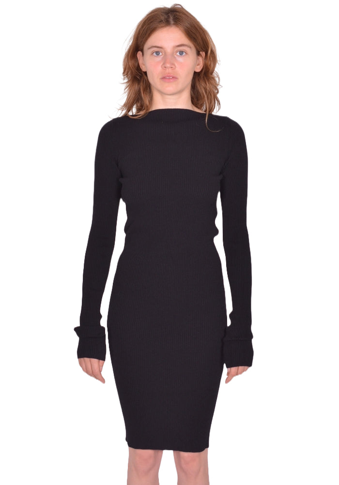 RICK OWENS WOMEN AL DRESS BLACK FW25 | DOSHABURI Online Shop