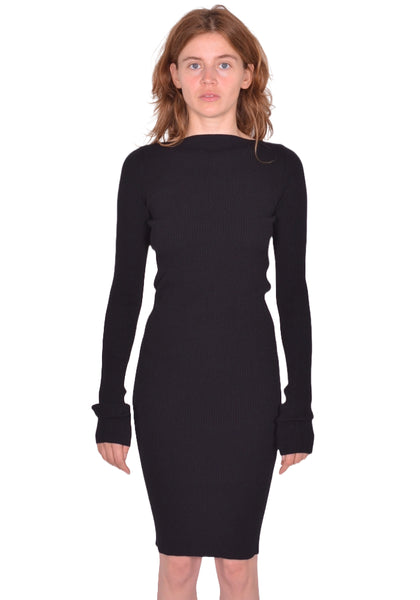 RICK OWENS WOMEN AL DRESS BLACK FW25 | DOSHABURI Online Shop