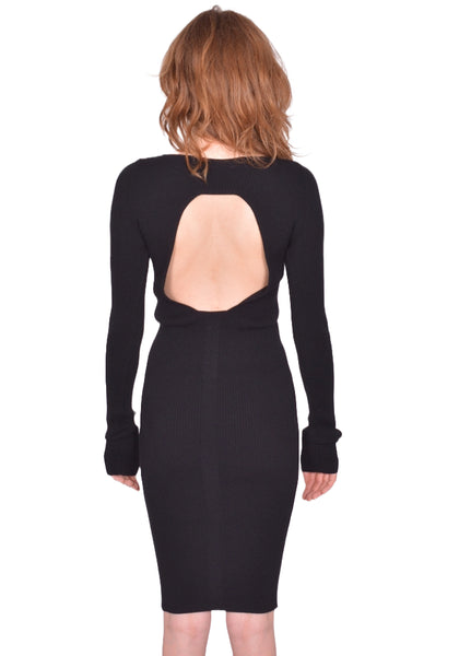 RICK OWENS WOMEN AL DRESS BLACK FW25 | DOSHABURI Online Shop