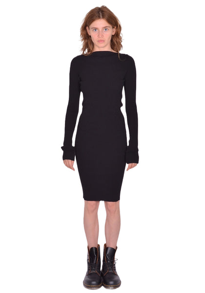 RICK OWENS WOMEN AL DRESS BLACK FW25 | DOSHABURI Online Shop