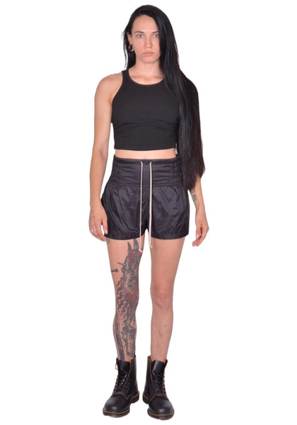 RICK OWENS WOMEN BOXING SHORTS BLACK FW25 | DOSHABURI Online Shop