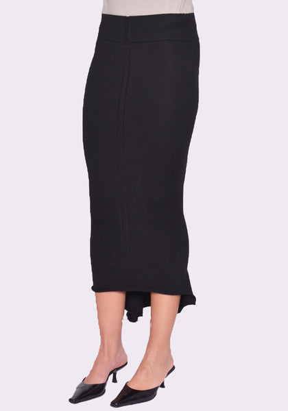 RICK OWENS WOMEN CALF DAUPHINE SKIRT BLACK FW24 | DOSHABURI Online Shop