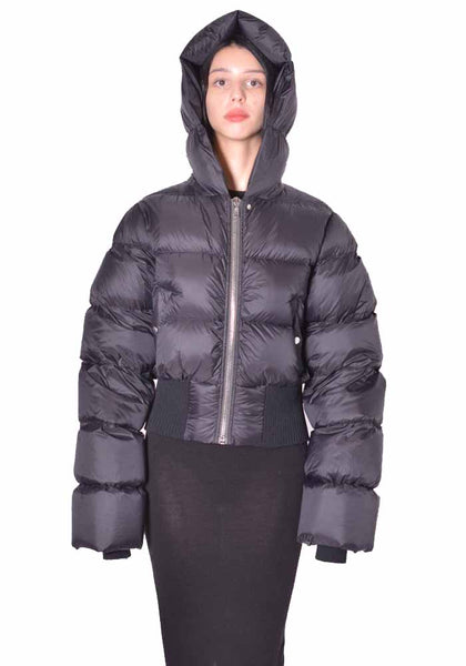RICK OWENS CINCHED HOODED JKT BLACK 2026FW | DOSHABURI Online Shop 