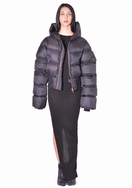 RICK OWENS CINCHED HOODED JKT BLACK 2026FW | DOSHABURI Online Shop 