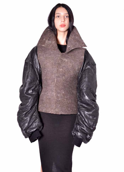 RICK OWENS WOMEN NASKA BIKER BLACK 2026FW | DOSHABURI Online Shop 