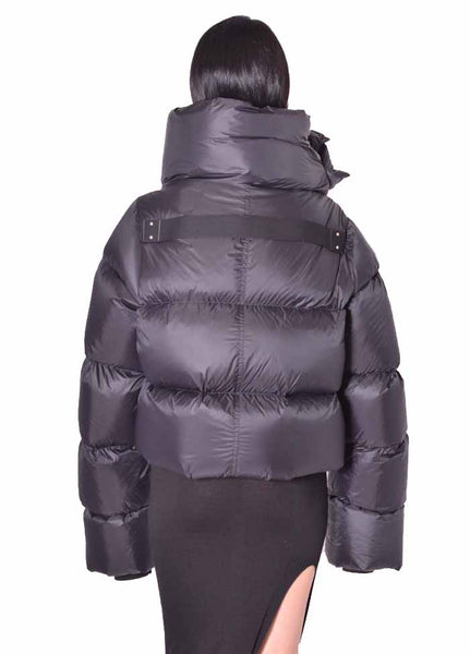 RICK OWENS WOMEN FUNNEL NECK BLACK 2026FW | DOSHABURI Online Shop 