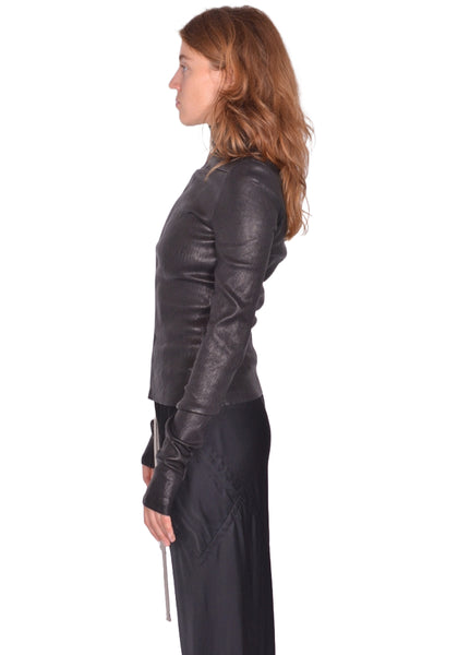 RICK OWENS WOMEN GARY LEATHER JACKET FW25 | DOSHABURI Online Shop