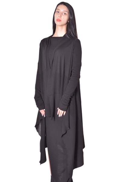 RICK OWENS WOMEN LONG WRAP BLACK 2026FW | DOSHABURI Online Shop 