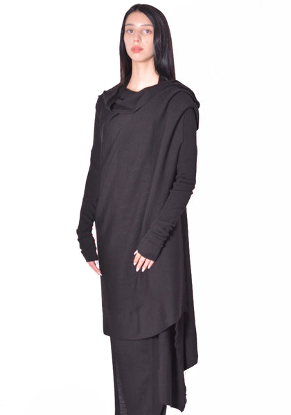 RICK OWENS WOMEN LONG WRAP BLACK 2026FW | DOSHABURI Online Shop 