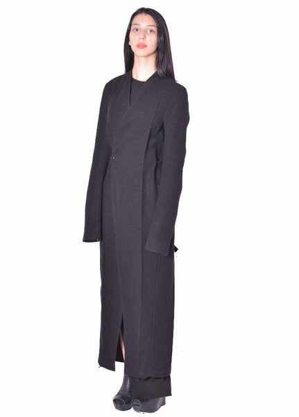 RICK OWENS WOMEN LS LAB COAT BLACK 2026FW | DOSHABURI Online Shop 