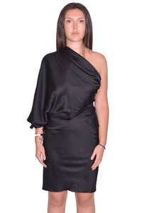 RICK OWENS WOMEN ONE SLEEVET-SHIRT BLACK SS25 | DOSHABURI Shop