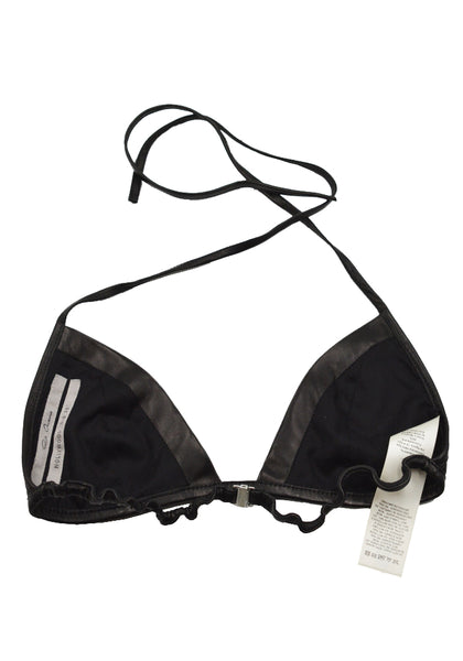 RICK OWENS WOMEN RO01E7091 LBY LEATHER BRA BLACK SS25 | DOSHABURI Shop