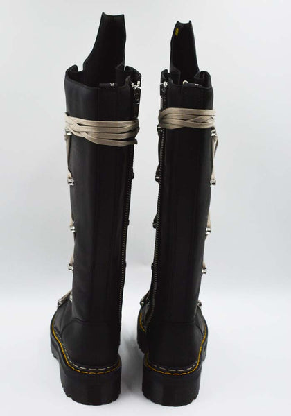 RICK OWENS x DR. MARTENS 1B60 QUAD SOLE PENTALACE BOOTS BLACK FW25