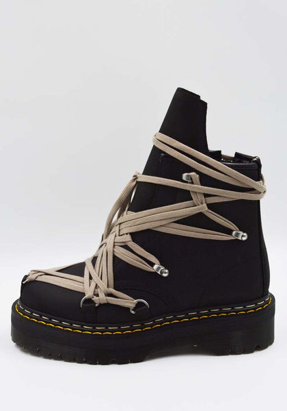 RICK OWENS x DR. MARTENS DM02E6812 1460 QUAD SOLE MEGALACE BOOTS BLACK FW25