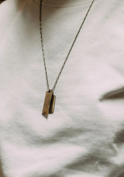 WERKSTATT MÜNCHEN M3018 FINE CHAIN NECKLACE TWO TAGS | DOSHABURI Shop