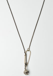 WERKSTATT:MÜNCHEN M3982 FINE CHAIN SAFETY PIN+SKULL SILVER | DOSHABURI Online Shop