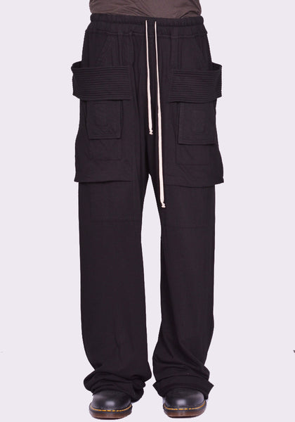 RICK OWENS DRKSHDW CREATCH WIDE CARGO PANTS BLACK FW24 | DOSHABURI Online Shop