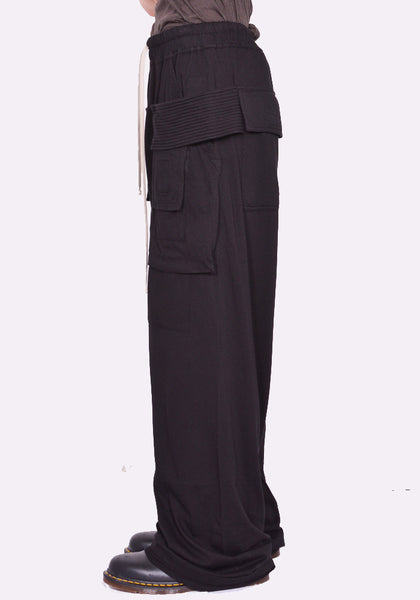 RICK OWENS DRKSHDW CREATCH WIDE CARGO PANTS BLACK FW24 | DOSHABURI Online Shop