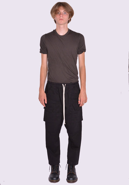 RICK OWENS DRKSHDW CREATCH CARGO CROPPED PANTS BLACK FW24 | DOSHABURI Online Shop