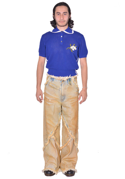 EGONLAB. DN001B ARGYLE DENIM PANTS YELLOW DIRTY (NEW SEASON SS25)