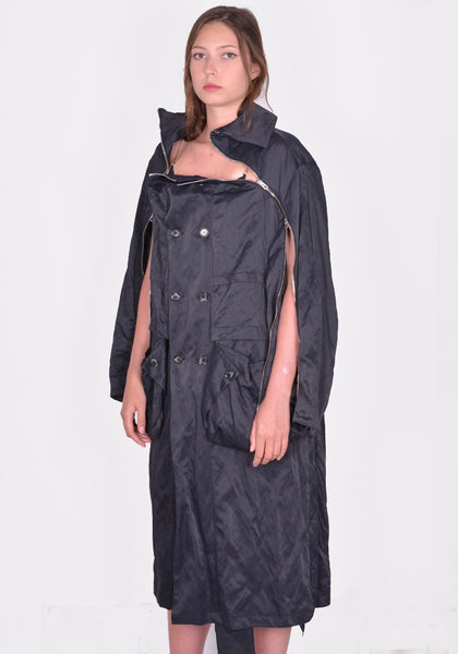 KIKO KOSTADINOV WOMEN KKWSS24C02-21 MALLARME COAT PEBBLE BLACK SS24 | DOSHABURI Online Shop